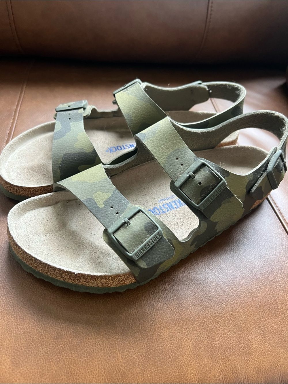 Birkenstock Milano Birko Flor Sandals Mens Size 12 EU 45 Desert Soil Camo Green - Picture 4 of 10